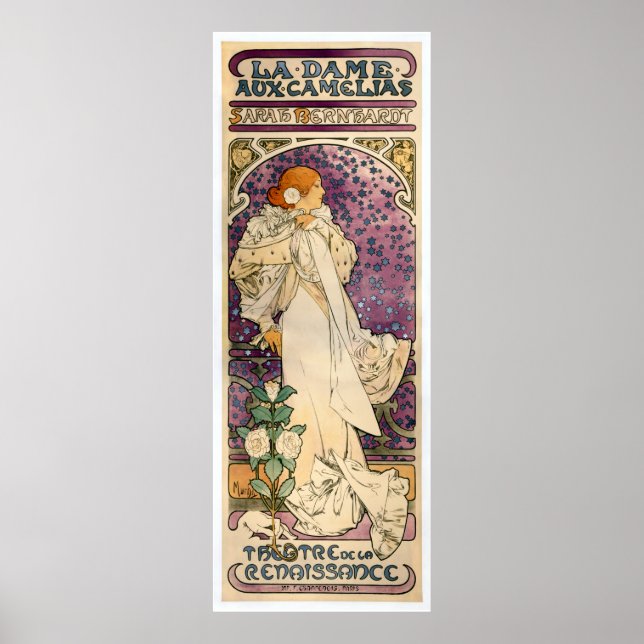 La Dame aux Camélias av Alfons Mucha (1896) Poster (Framsidan)