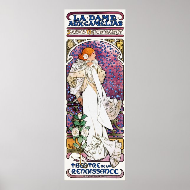 La Dame aux Camélias av Mucha Poster (Framsidan)