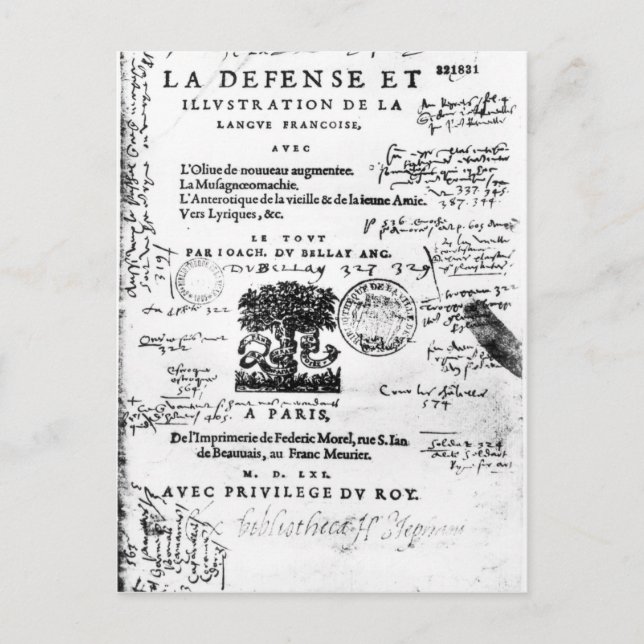 "La Defense et Illustration" Vykort (Framsida)