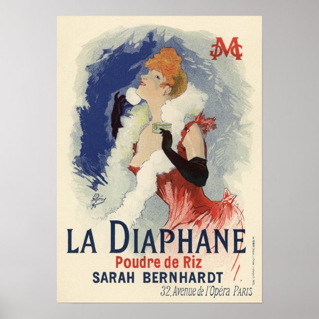 La Diaphane av Jules Chéret Poster (Framsidan)