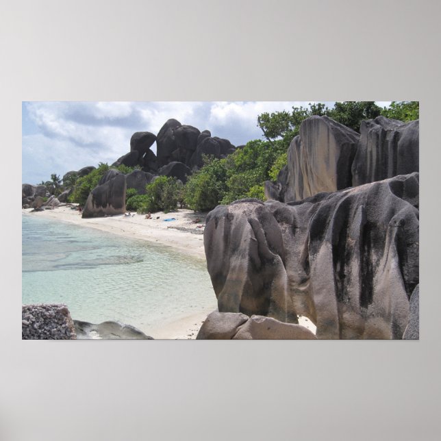 La Digue, Seychellerna, Beach, Sten Poster (Framsidan)