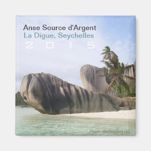 La Digue, Seychellerna strandmagnet reser souvenir Magnet