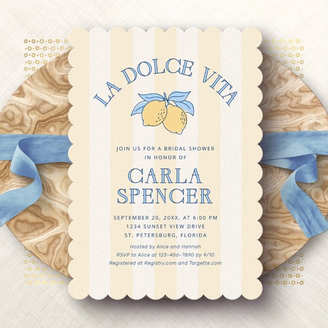 La Dolce Vita Amalfi Citron Bröllopsfest Inbjudningar (Skapare uppladdad)