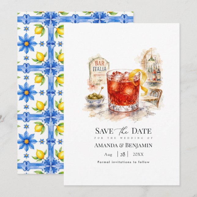 La Dolce Vita Amalfi Coast Spritz Cocktail Spara Datumet (Fram/baksida)