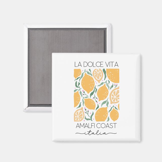La Dolce Vita Amalfi Kusten Italien Lemons Travel Magnet (Front/Back)