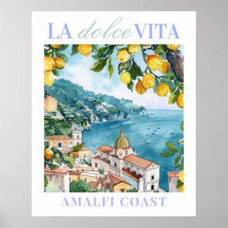 La Dolce Vita Amalfi Kusten Poster