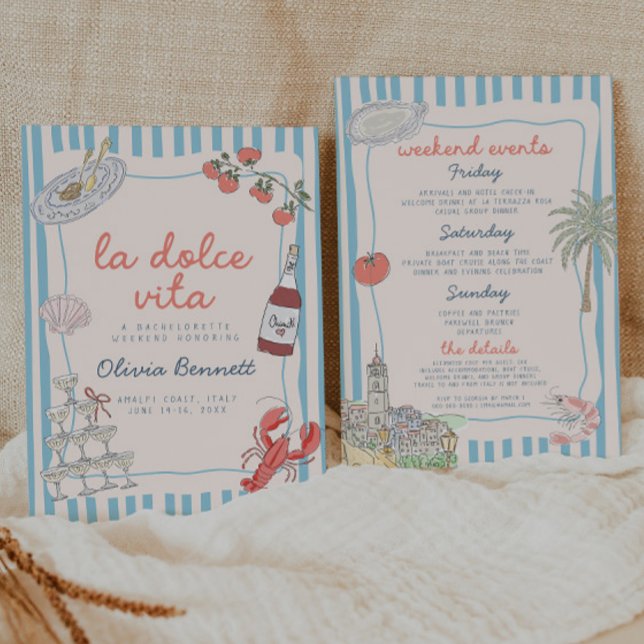 La Dolce Vita Bachelorette Party Invitation Inbjudningar (Skapare uppladdad)