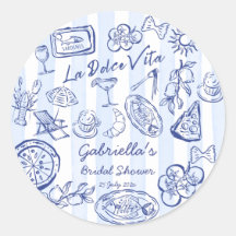 La dolce vita blåa ränder italiensk bröllopsfest