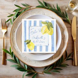 La Dolce Vita blue rand lemons möhippa Pappersservett