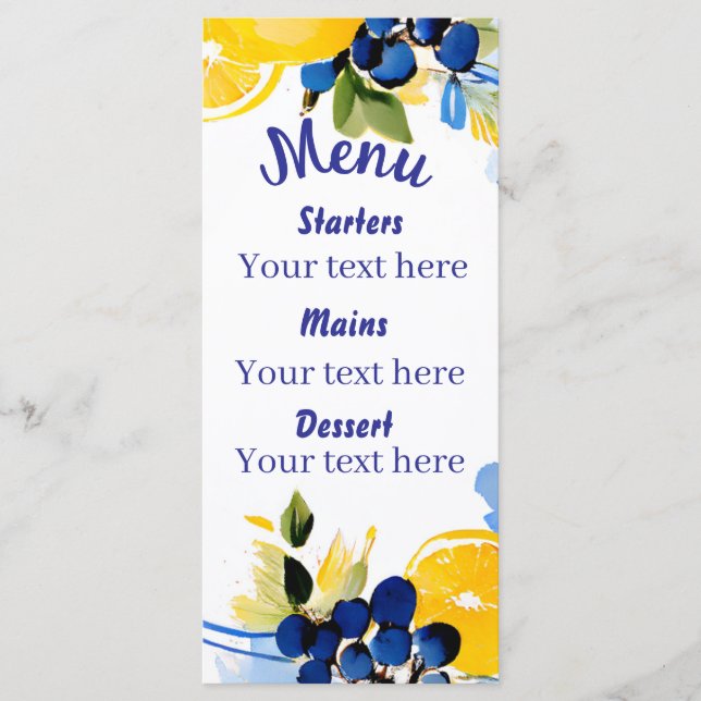 La Dolce Vita bröllop Menu Meny (Framsida)