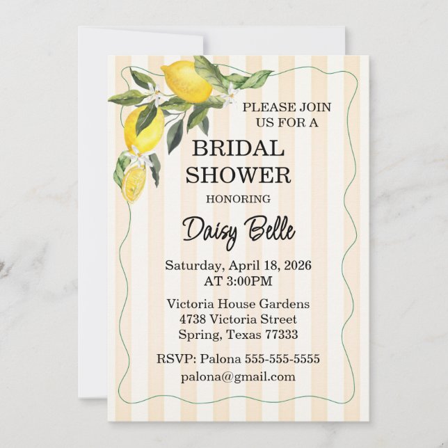 La Dolce Vita Bröllopsdusch-inbjudan Inbjudningar (Framsida)