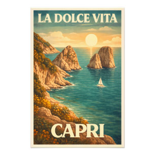 La Dolce Vita Capri Vintage Resor Fototryck