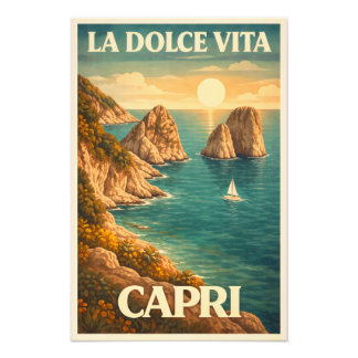 La Dolce Vita Capri Vintage Resor Fototryck