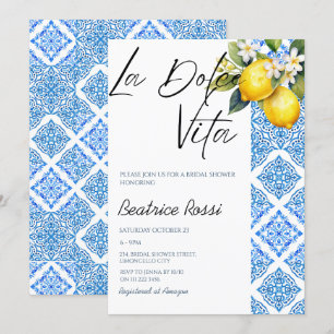 La Dolce Vita Citron Amalfi Positano Bröllopsfest Inbjudningar