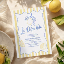 La Dolce Vita Citron Bröllopsfestin Inbjudan