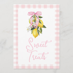 La Dolce Vita Citron Rosa Båge Baby Shower Skylt Inbjudningar