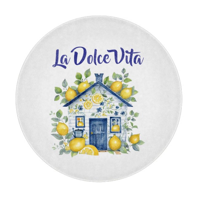 La Dolce Vita Citron Stuga Köks Skärbräda (Framsidan)