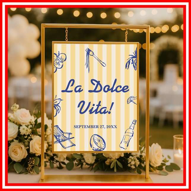 La Dolce Vita Citroner Italiensk Bröllopsdusch Väl Poster (Skapare uppladdad)