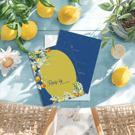 La Dolce Vita Citrus Luxe Blue Gold Wedding Reply OSA Kort