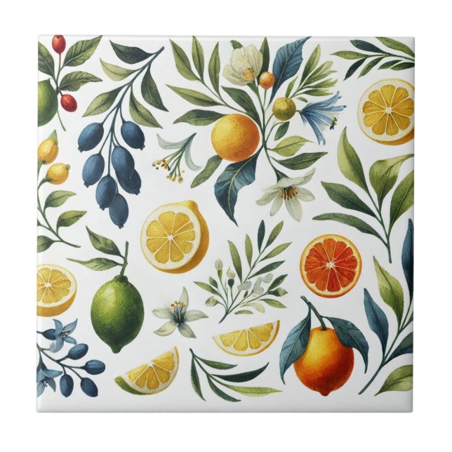La Dolce Vita Citrus Mediterranean Decor Kakelplatta (Framsidan)
