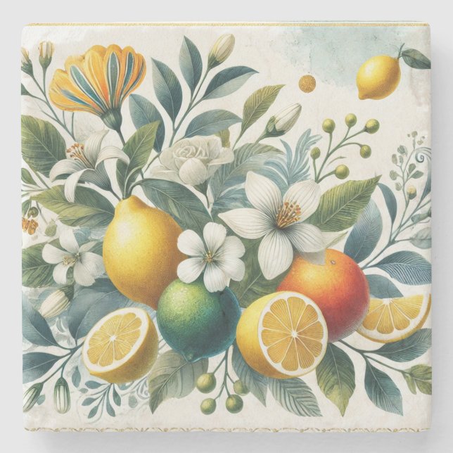La Dolce Vita Citrus Mediterranean Stil Dining Stenunderlägg (Framsidan)
