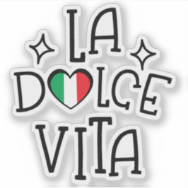 La Dolce Vita Cute Italian Flag Heart Klistermärken