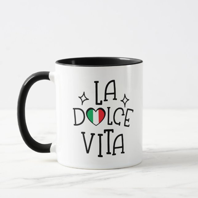 La Dolce Vita Cute Italian Flag Heart Mugg (Vänster)