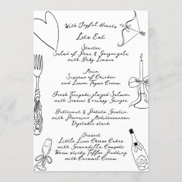 La Dolce Vita Doodle Handskriftlig Bröllop Meny