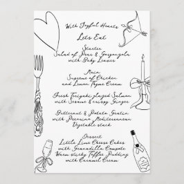 La Dolce Vita Doodle Handskriftlig Bröllop Meny