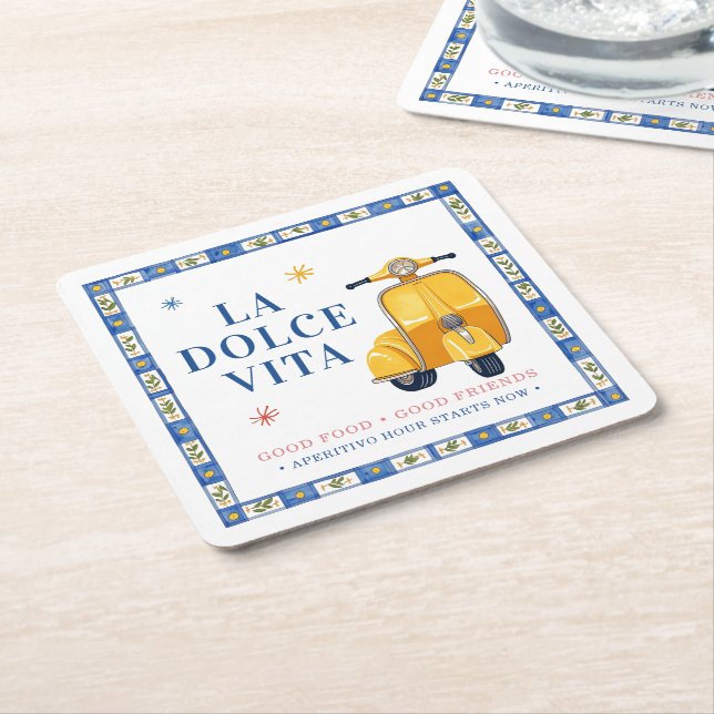 La Dolce Vita Dricka Underlägg Papper Kvadrat (Vinklad)