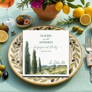 La Dolce Vita Elegant Engagemangsfest Pappersservett