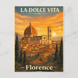 La Dolce Vita - Florens Vintage Resemålning Helg Vykort