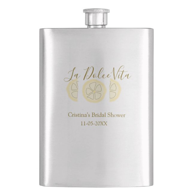 La Dolce Vita gul citron bröllopsdusch pastell bo Fickplunta (Framsidan)