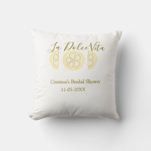 La Dolce Vita gul citron bröllopsdusch pastell bo Kudde