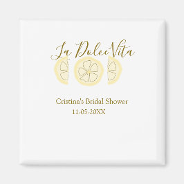 La Dolce Vita gul citron bröllopsdusch pastell bo Magnet