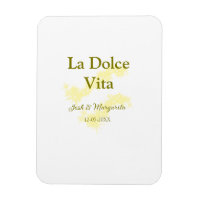 La Dolce Vita gult bröllop par Namn date glit