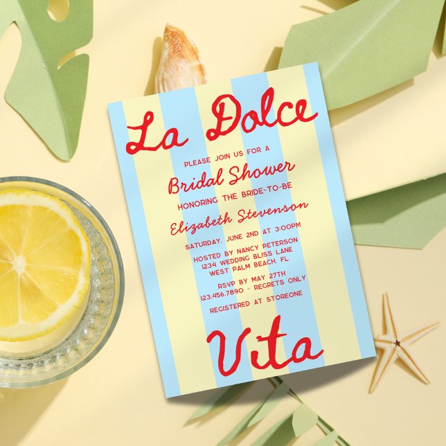 La Dolce Vita Handskriven Bröllpsdusch Inbjudningar (Skapare uppladdad)
