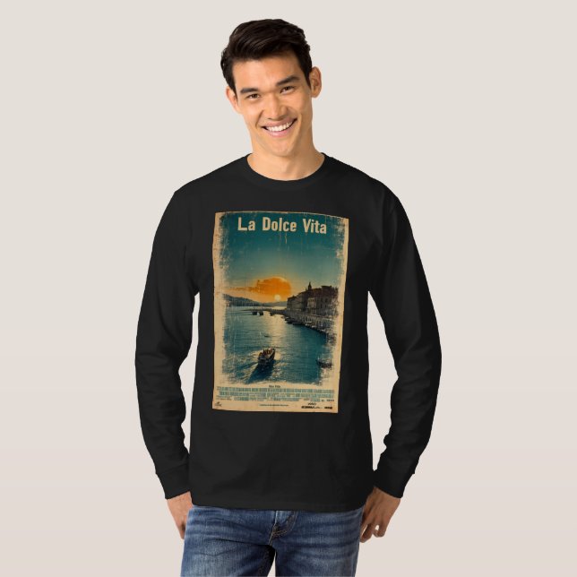 . La Dolce Vita - Inspired by 1960s Posters T Shirt (Hel framsida)