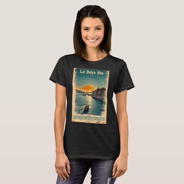 . La Dolce Vita - Inspired by 1960s Posters T Shirt (Hel framsida)