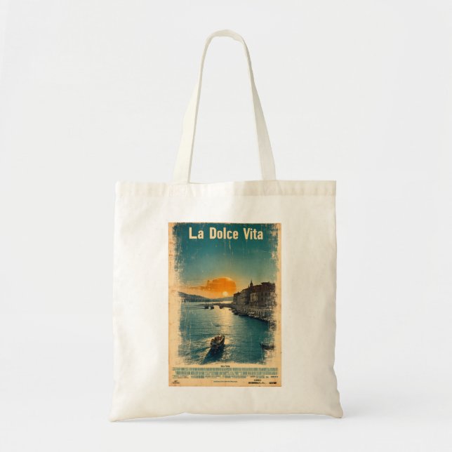 . La Dolce Vita - Inspirerad av 1960-talets Affisc Tygkasse (Framsidan)