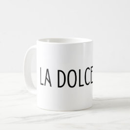 La dolce vita italian lettering kaffemugg