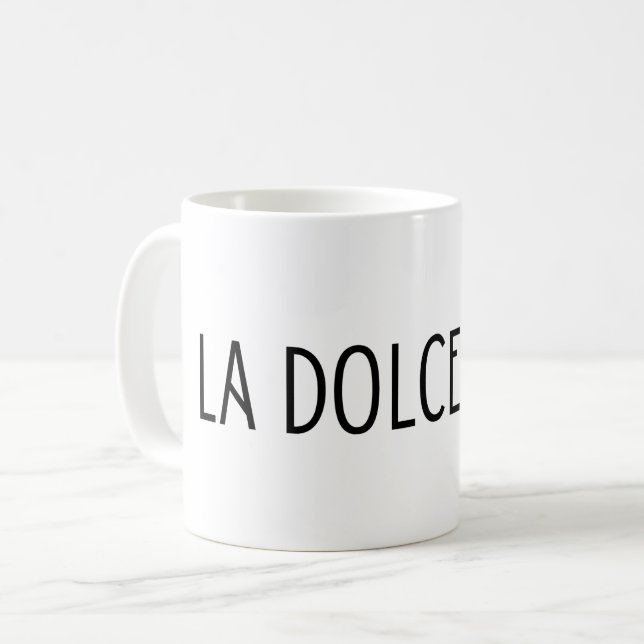 La dolce vita italian lettering kaffemugg (Framsida vänster)