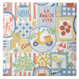 La Dolce Vita Italian Summer Lemons Mediterranean  Kakelplatta