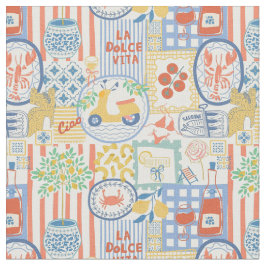 La Dolce Vita Italian Summer Lemons Mediterranean  Tyg