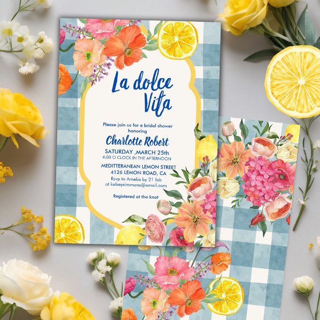 La dolce vita Italiana Lemon Sommar Möhippa Inbjudningar (Skapare uppladdad)