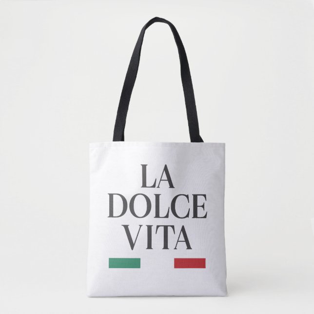 La Dolce Vita Italiana Tote Bag Tygkasse (Framsida)