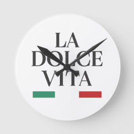 La Dolce Vita Italiana Wall Clock Rund Klocka