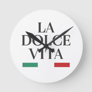La Dolce Vita Italiana Wall Clock Rund Klocka