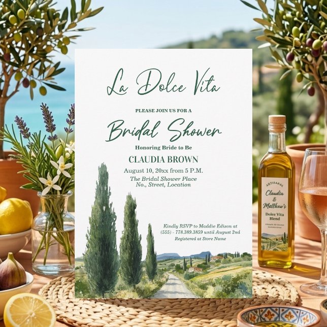 La Dolce Vita Italiensk Bröllopsfest för Bruden Inbjudningar (Skapare uppladdad)