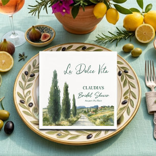 La Dolce Vita Italiensk Bröllopsfest för Bruden Pappersservett